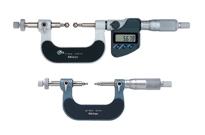 齿轮外径千分尺 可更换球型测砧及测微螺杆测量面型